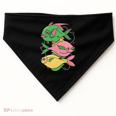 Three Colorful Fishes USA-Made Doggie Bandana