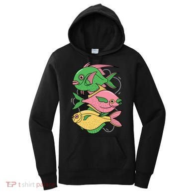 Three Colorful Fishes Women's Hoodie
