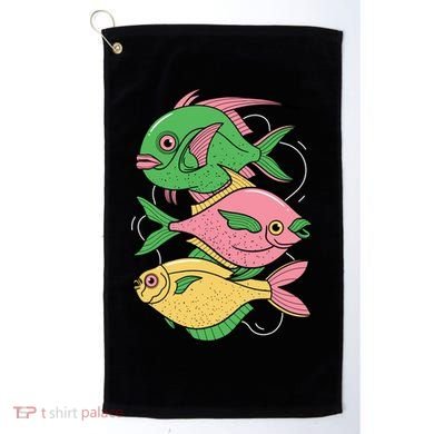Three Colorful Fishes Golf Towel