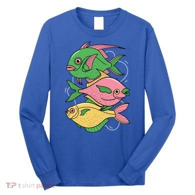 Three Colorful Fishes Long Sleeve Shirt