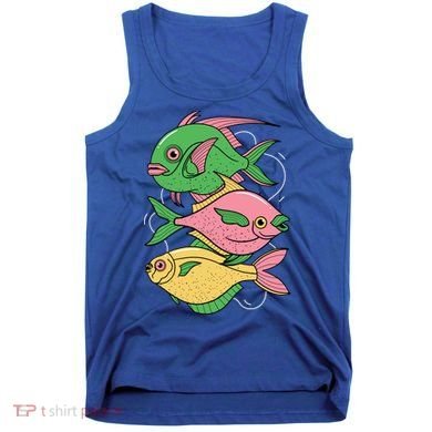 Three Colorful Fishes Tank Top
