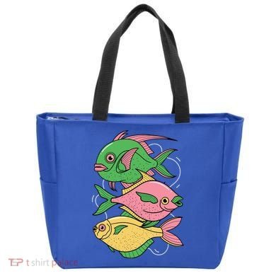 Three Colorful Fishes Tote Bag