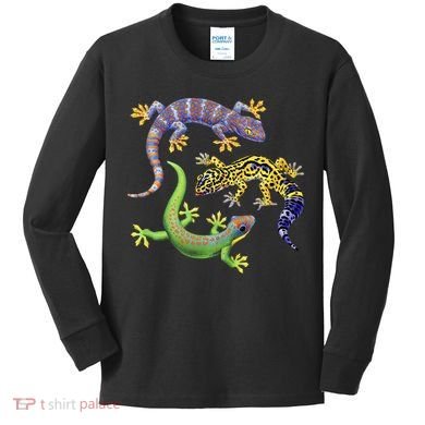Three Geckos Kids Long Sleeve Shirt