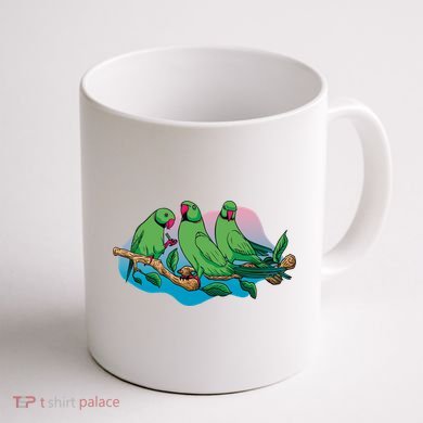 Three Parrots Coffee Mug back