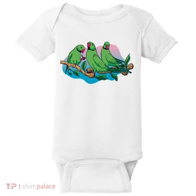 Three Parrots Baby Bodysuit