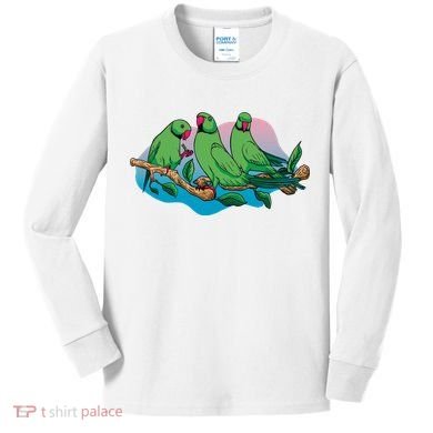 Three Parrots Kids Long Sleeve Shirt