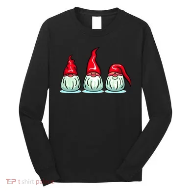 Three Santa Gnomes Long Sleeve Shirt