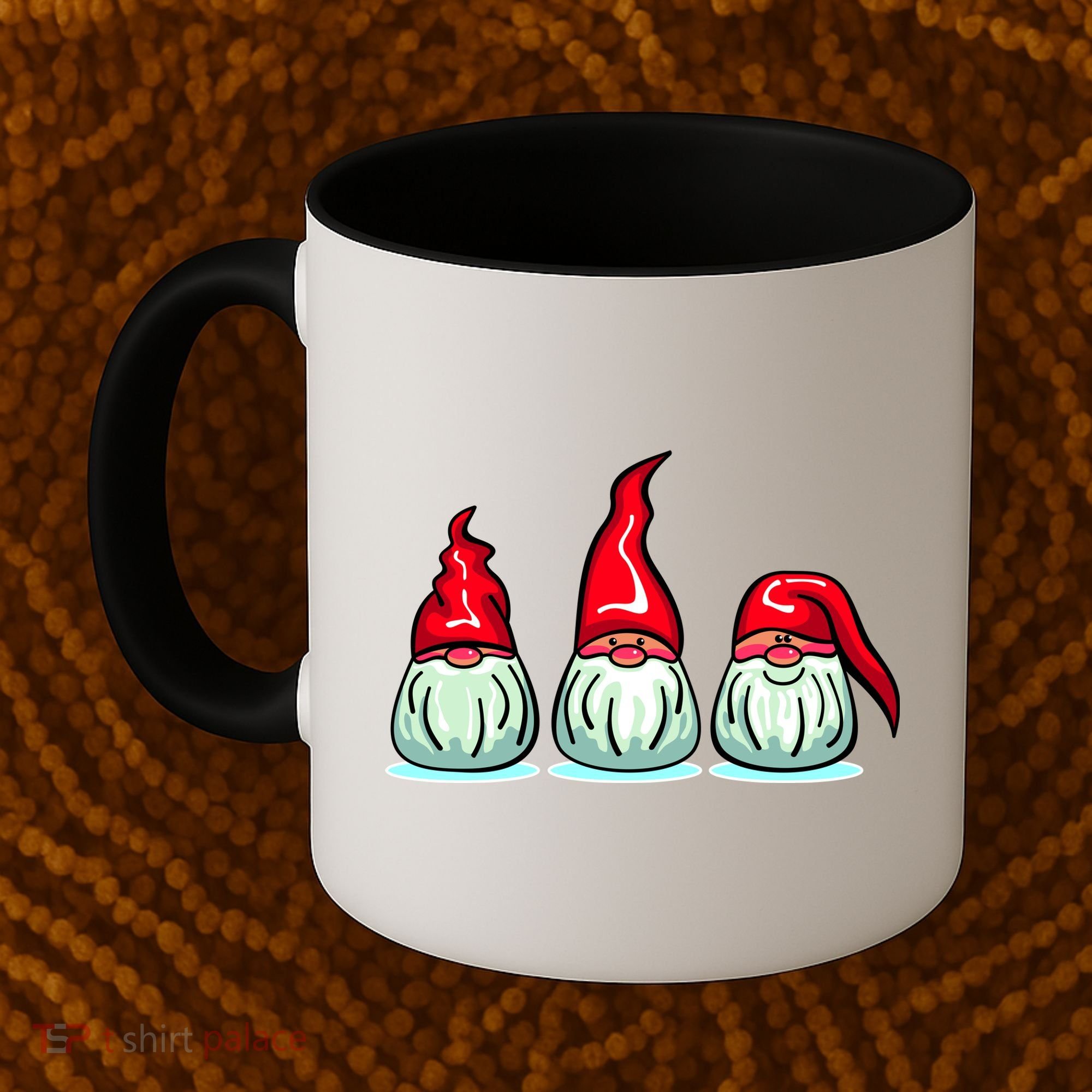 Three Santa Gnomes Coffee Mug