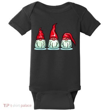 Three Santa Gnomes Baby Bodysuit