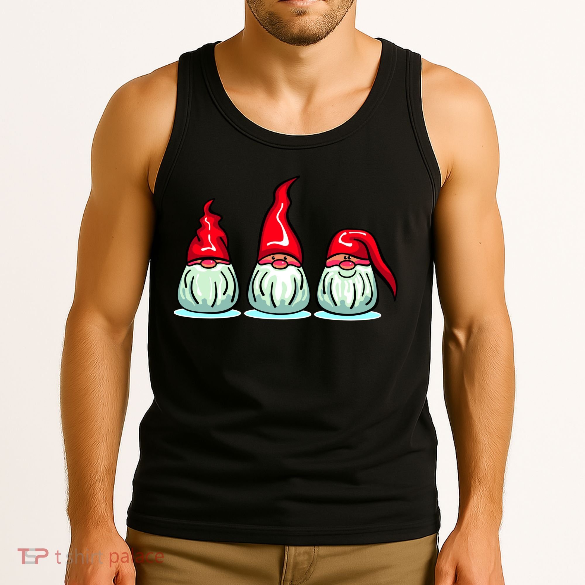 Three Santa Gnomes Tank Top