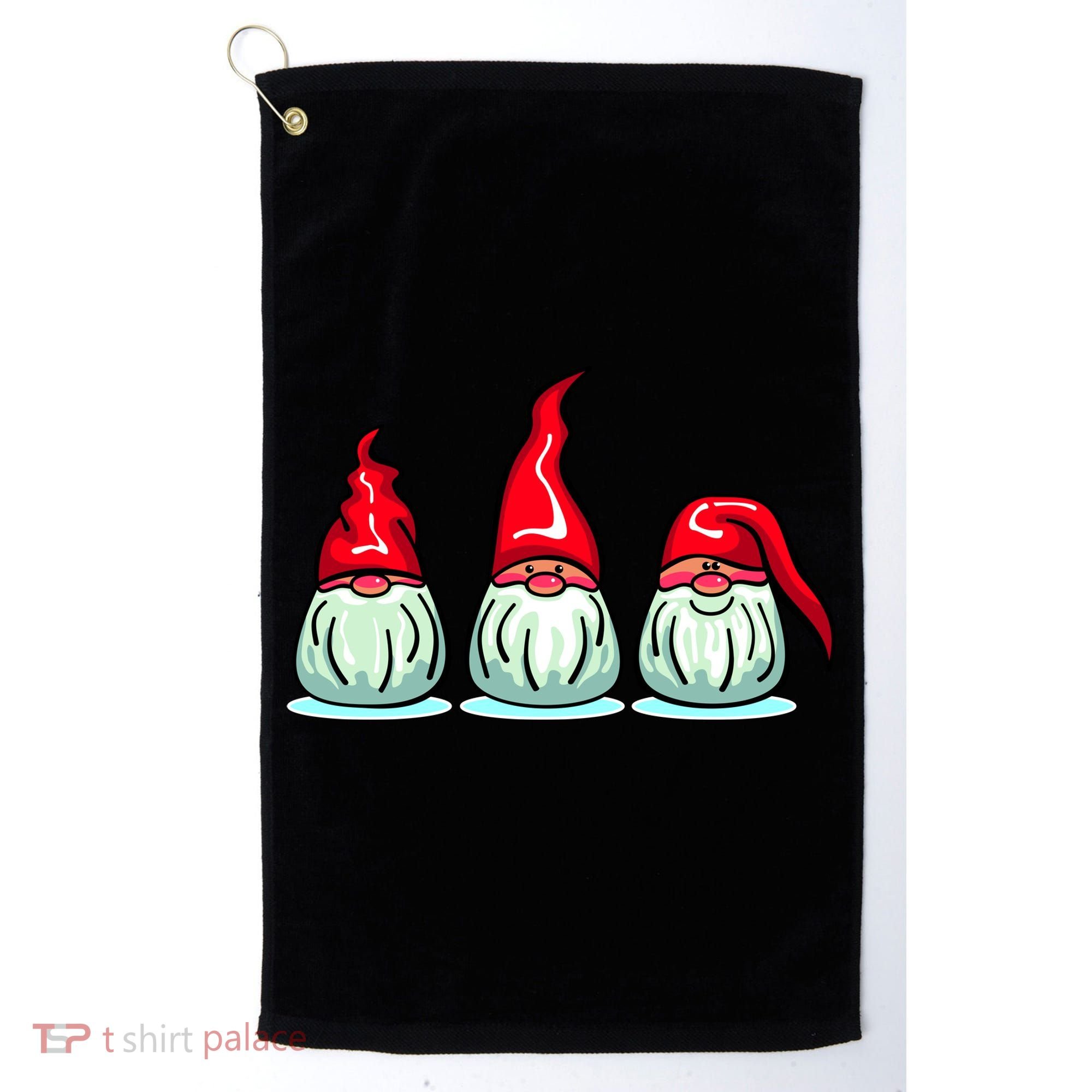 Three Santa Gnomes Golf Towel
