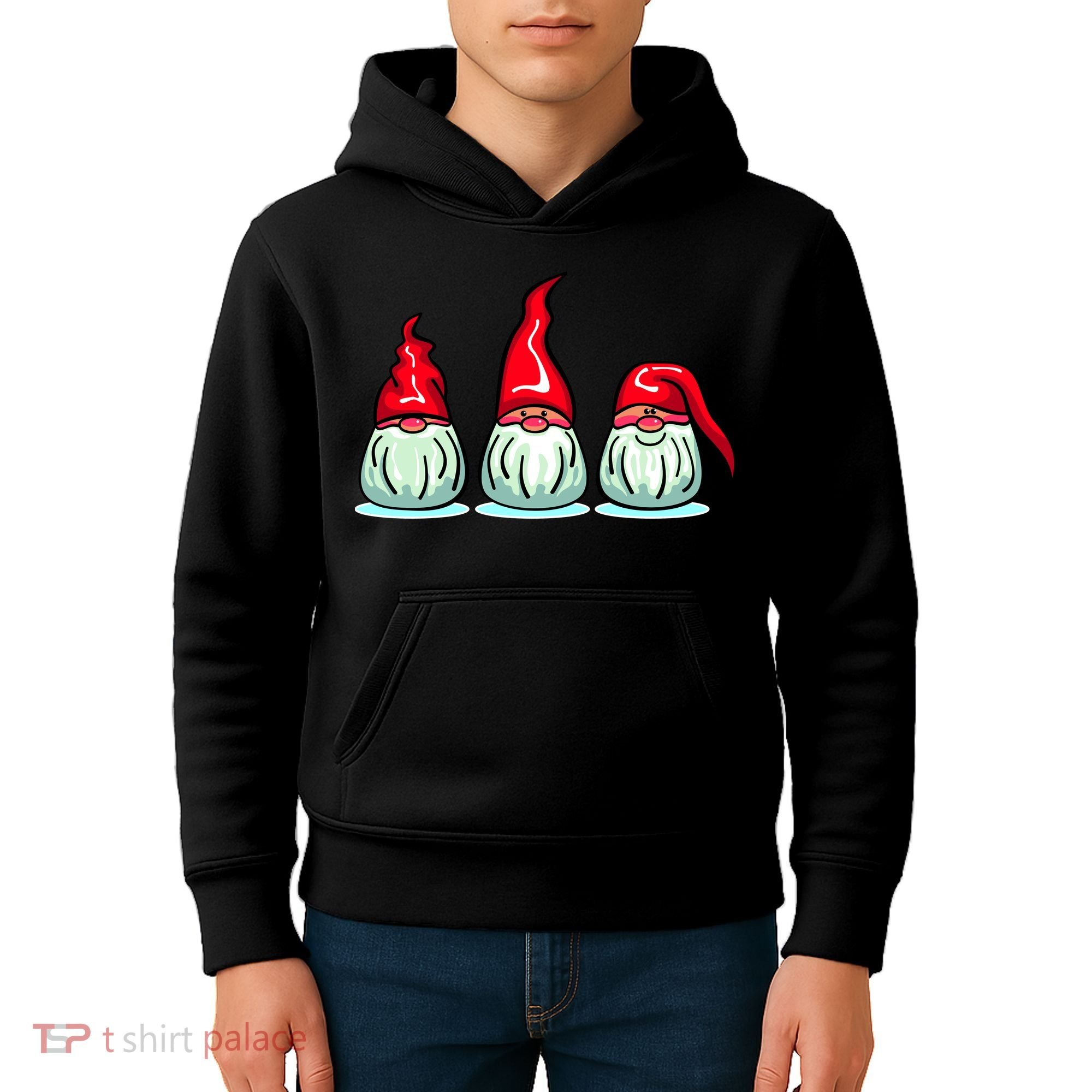 Three Santa Gnomes Kids Hoodie