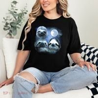 Three Sloths In Space Comfort Colors T-Shirt thumb 2