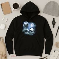 Three Sloths In Space Hoodie thumb 3