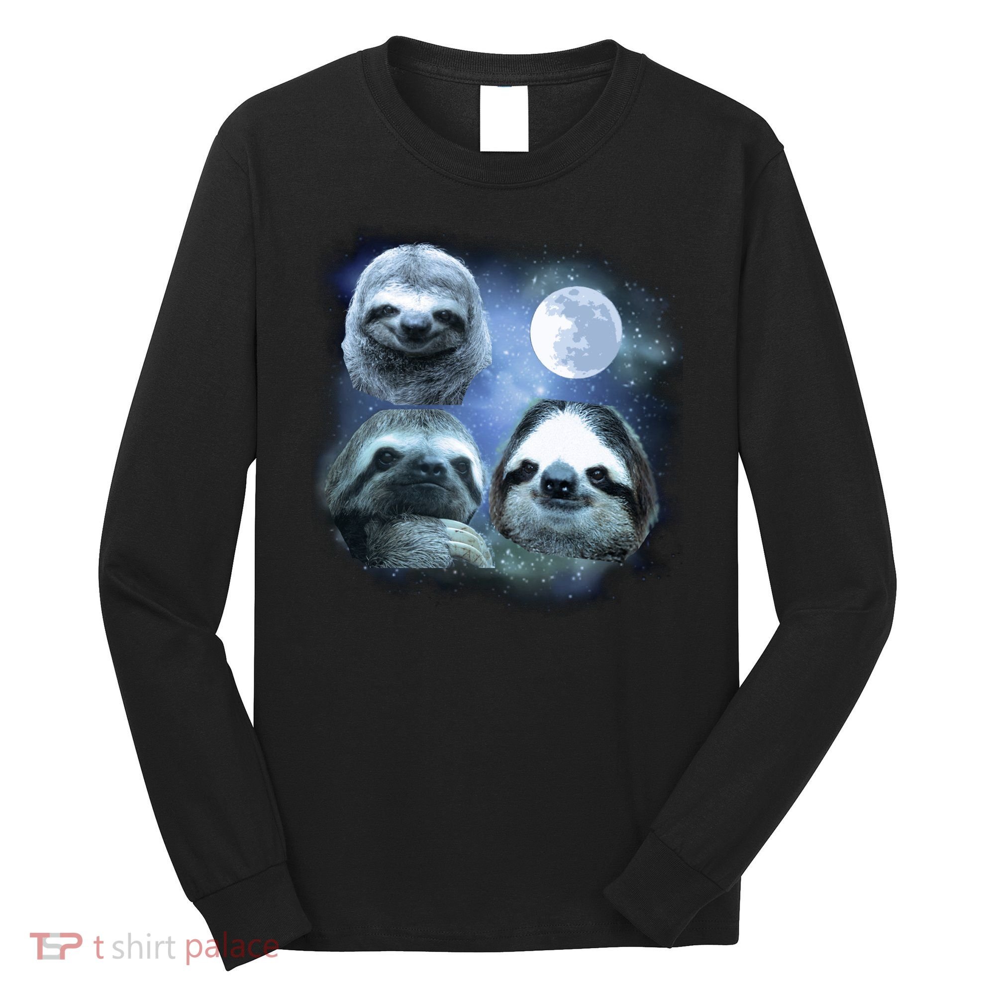 Three Sloths In Space Long Sleeve Shirt
