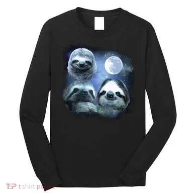 Three Sloths In Space Long Sleeve Shirt