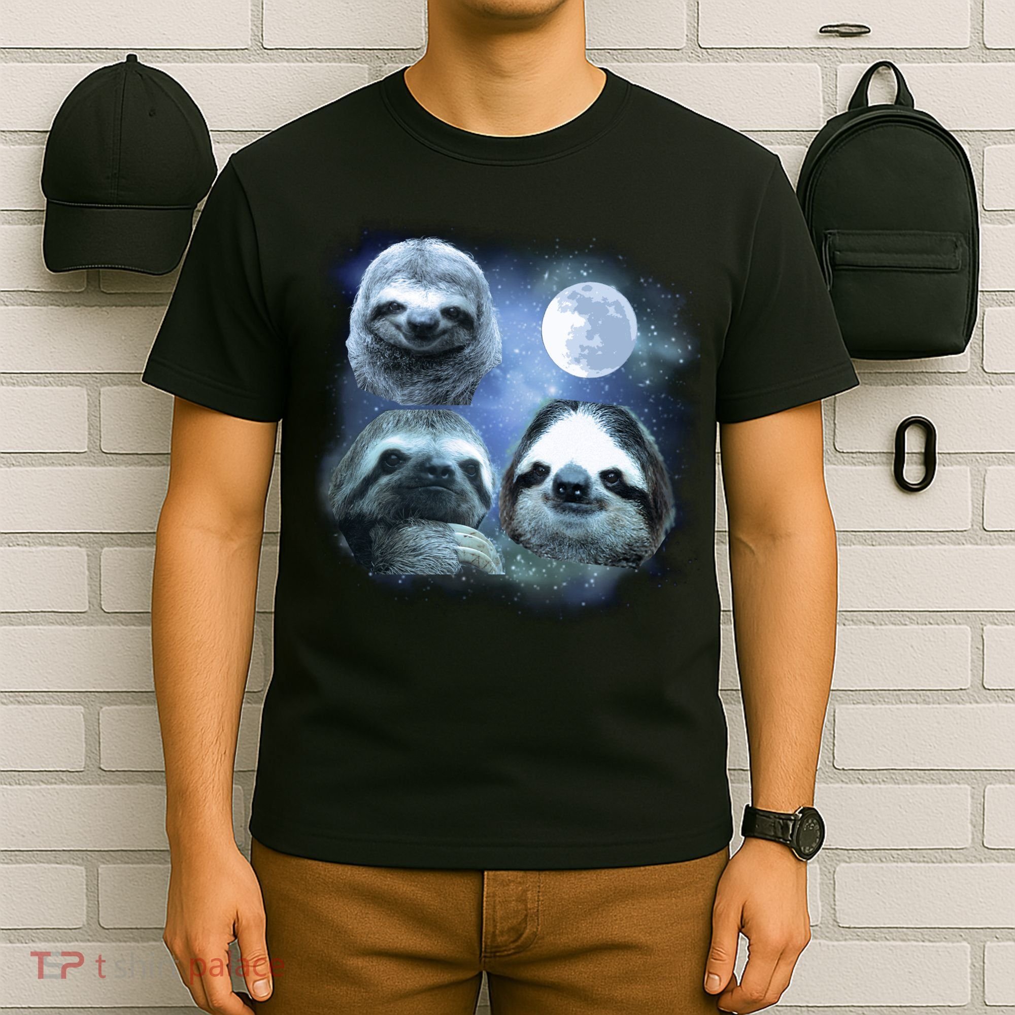 Three Sloths In Space T-Shirt