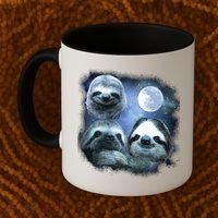 Three Sloths In Space Coffee Mug thumb 2