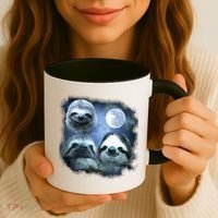 Three Sloths In Space Coffee Mug thumb 3