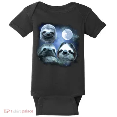 Three Sloths In Space Baby Bodysuit