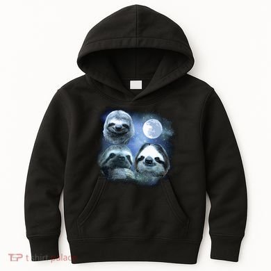 Three Sloths In Space Kids Hoodie