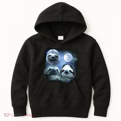 Three Sloths In Space Kids Hoodie