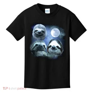 Three Sloths In Space Kids T-Shirt