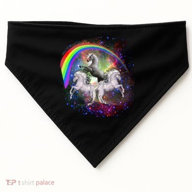 Three Unicorns Rainbow USA-Made Doggie Bandana