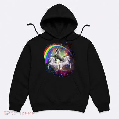 Three Unicorns Rainbow Hoodie
