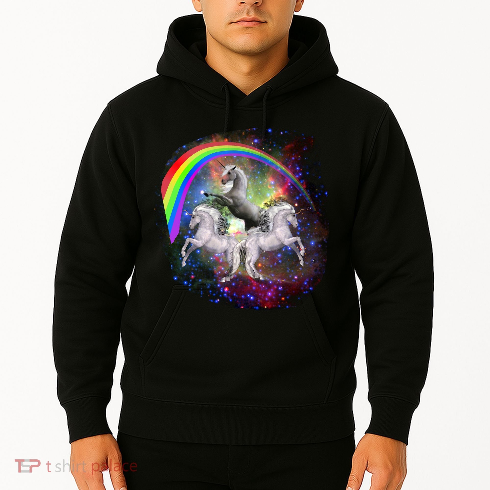 Three Unicorns Rainbow Hoodie