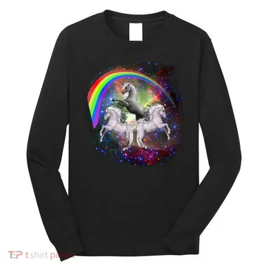 Three Unicorns Rainbow Long Sleeve Shirt
