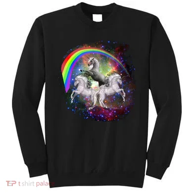 Three Unicorns Rainbow Sweatshirt