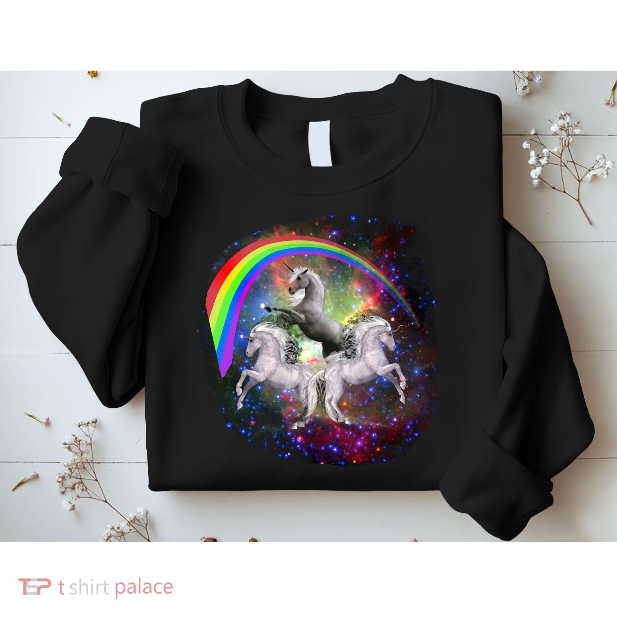 Three Unicorns Rainbow Sweatshirt