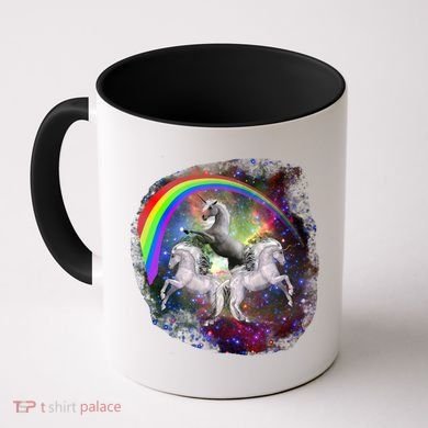 Three Unicorns Rainbow Coffee Mug