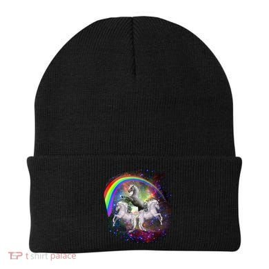 Three Unicorns Rainbow Beanie