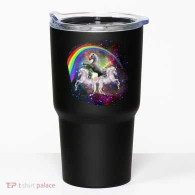 Three Unicorns Rainbow Tumbler