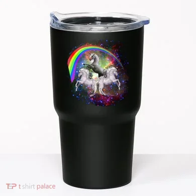 Three Unicorns Rainbow Tumbler