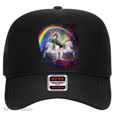 Three Unicorns Rainbow Hat