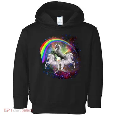 Three Unicorns Rainbow Toddler Hoodie