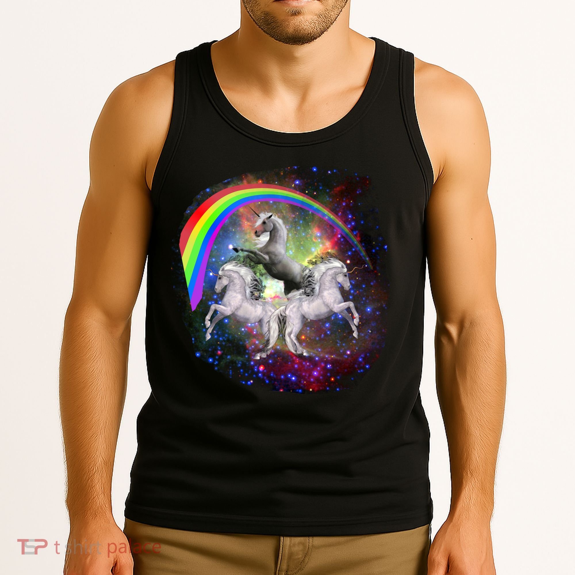 Three Unicorns Rainbow Tank Top