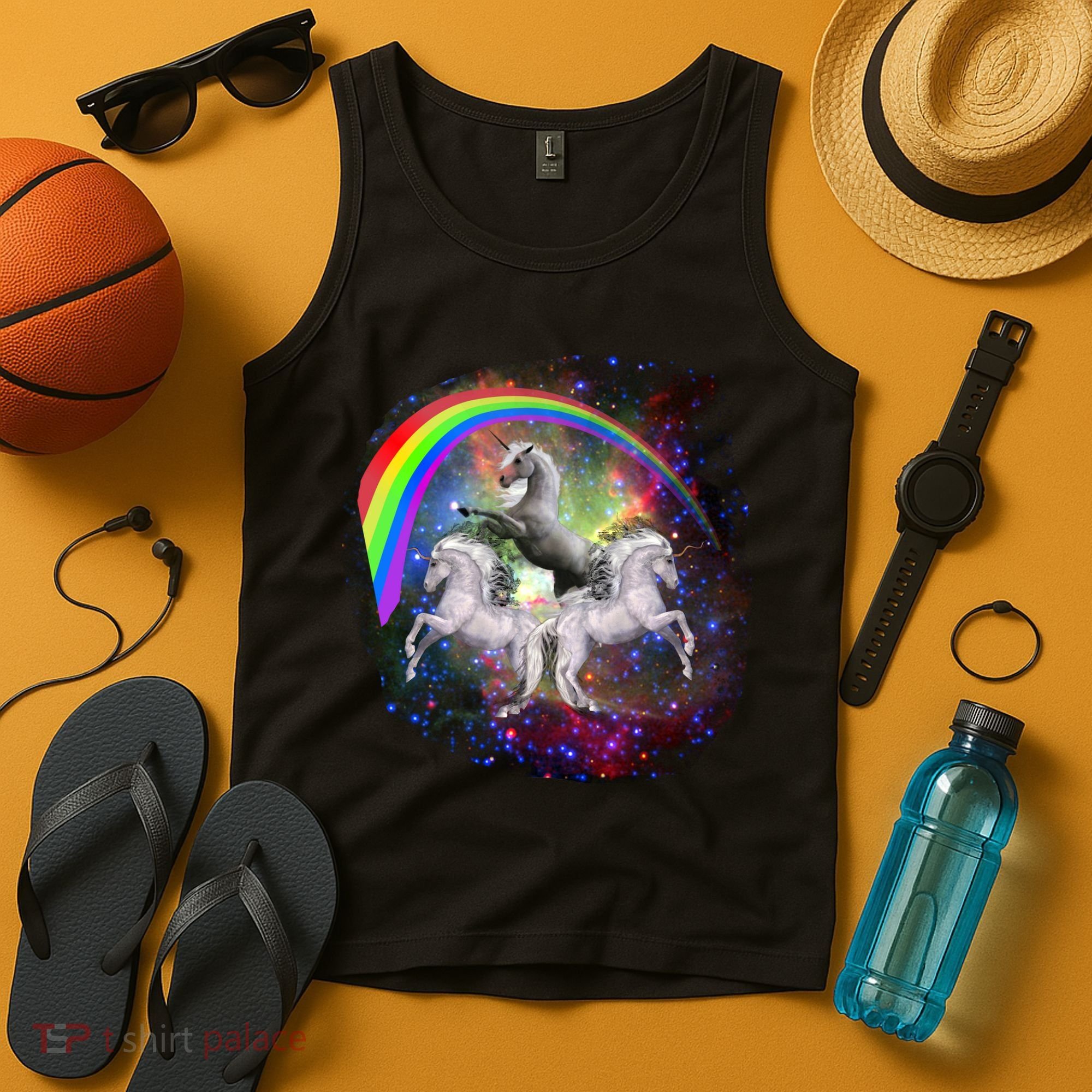 Three Unicorns Rainbow Tank Top