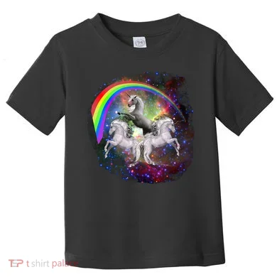 Three Unicorns Rainbow Toddler T-Shirt