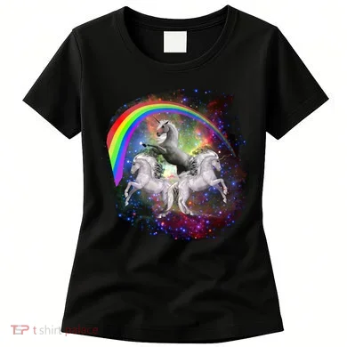 Three Unicorns Rainbow Women's T-Shirt