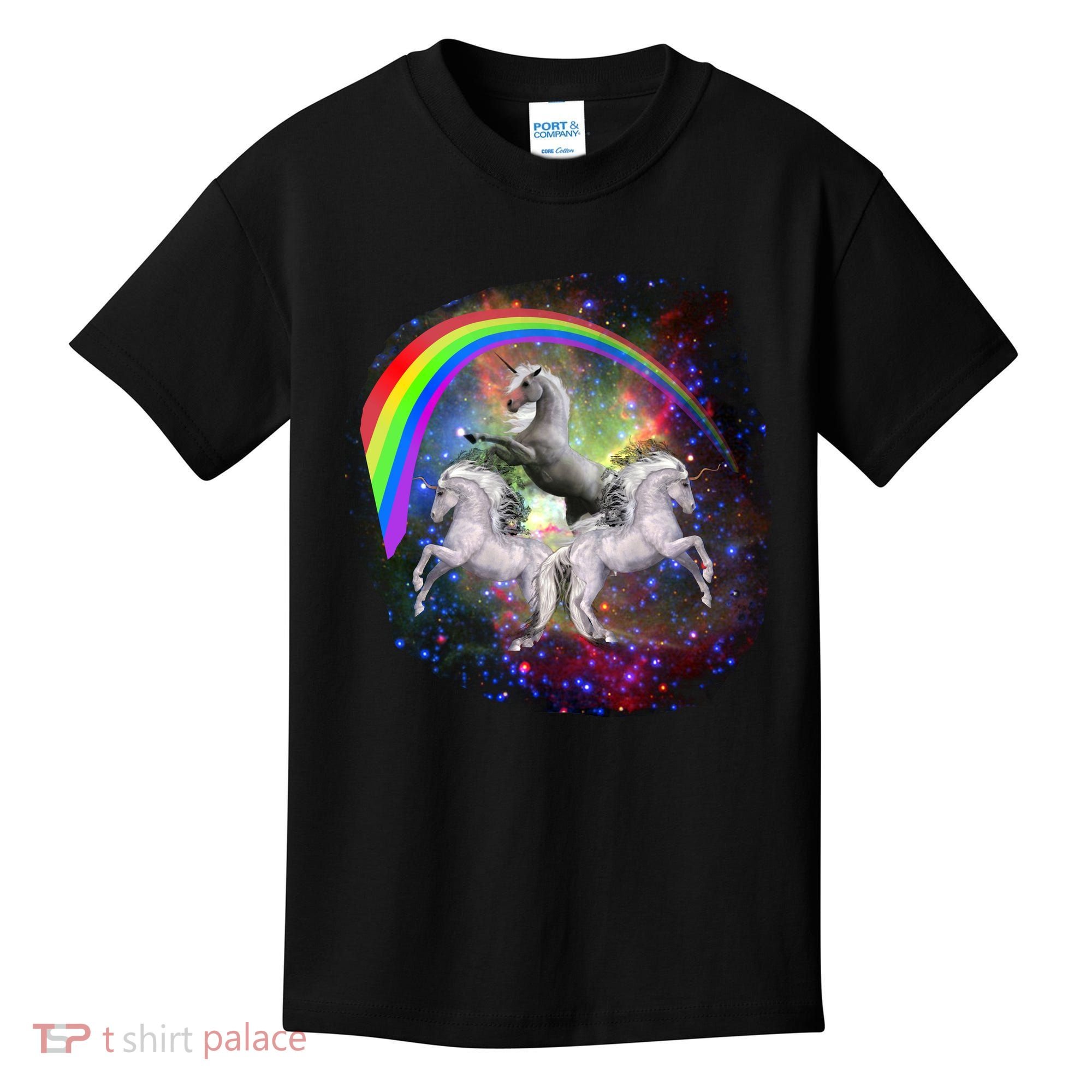 Three Unicorns Rainbow Kids T-Shirt