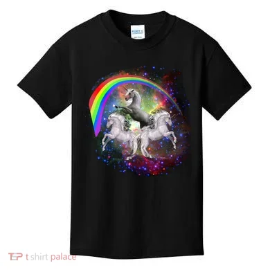 Three Unicorns Rainbow Kids T-Shirt