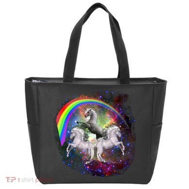 Three Unicorns Rainbow Tote Bag
