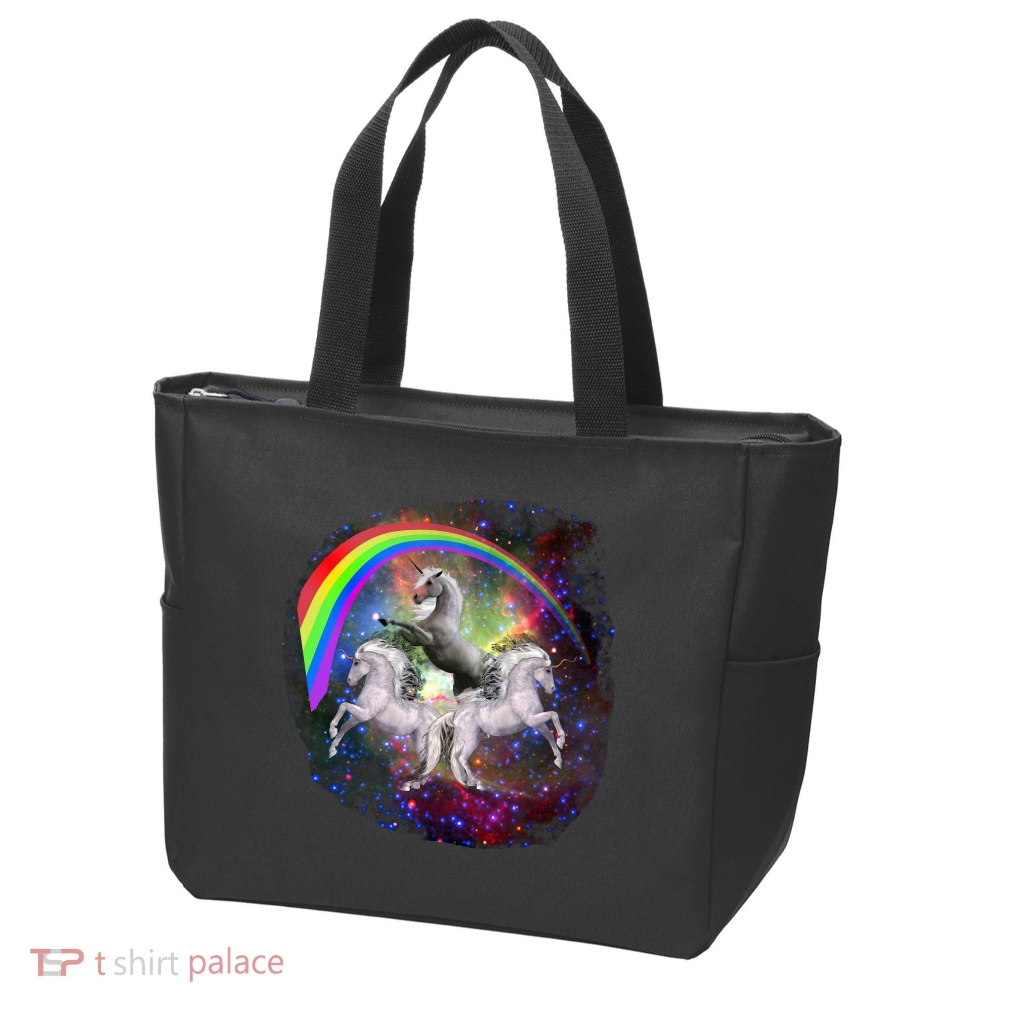 Three Unicorns Rainbow Tote Bag