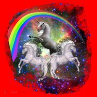 Three Unicorns Rainbow Santa Hat thumb 1