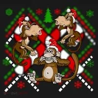 Three Wise Monkey Ugly Christmas Sweater Doggie Tank thumb 4