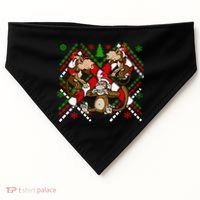 Three Wise Monkey Ugly Christmas Sweater USA-Made Doggie Bandana thumb 0